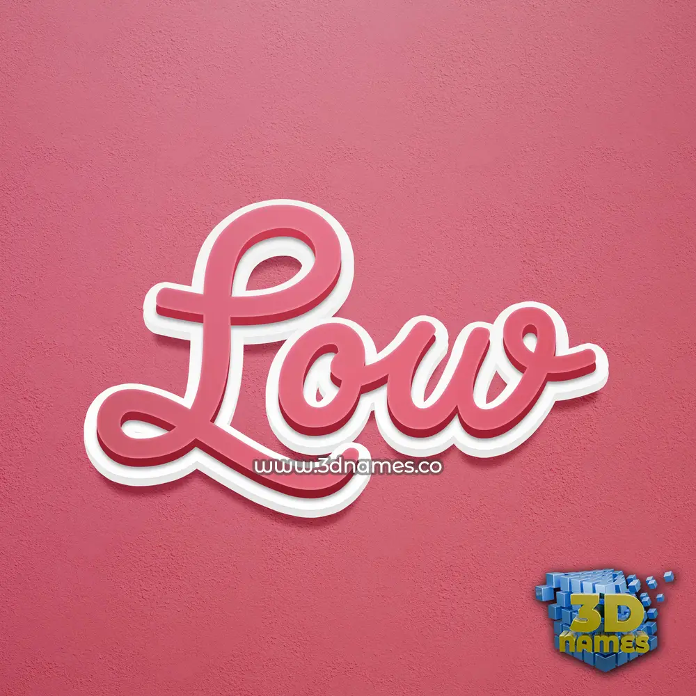 low in Red Scribble style - 3D name wallpaper