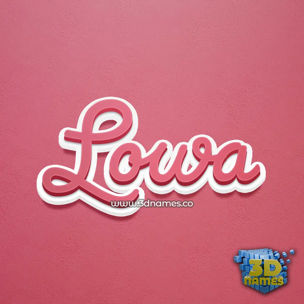 lowa in Red Scribble style - 3D name wallpaper