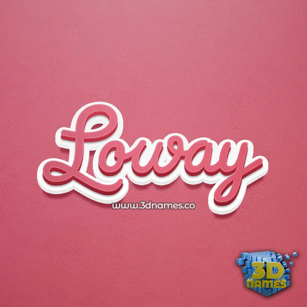 loway in Red Scribble style - 3D name wallpaper
