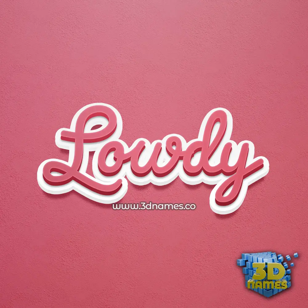 lowdy in Red Scribble style - 3D name wallpaper