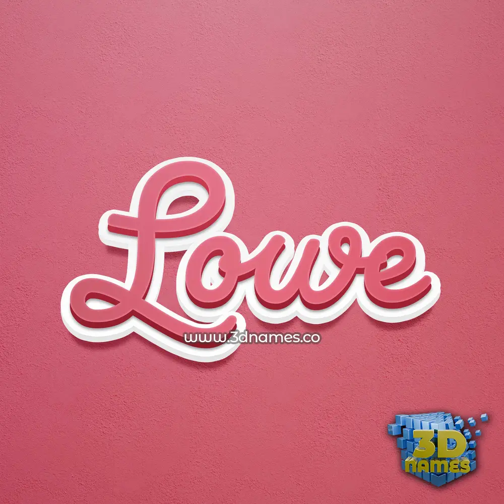 lowe in Red Scribble style - 3D name wallpaper