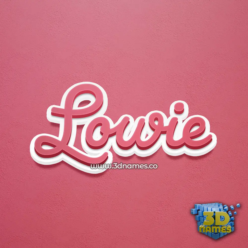 lowie in Red Scribble style - 3D name wallpaper