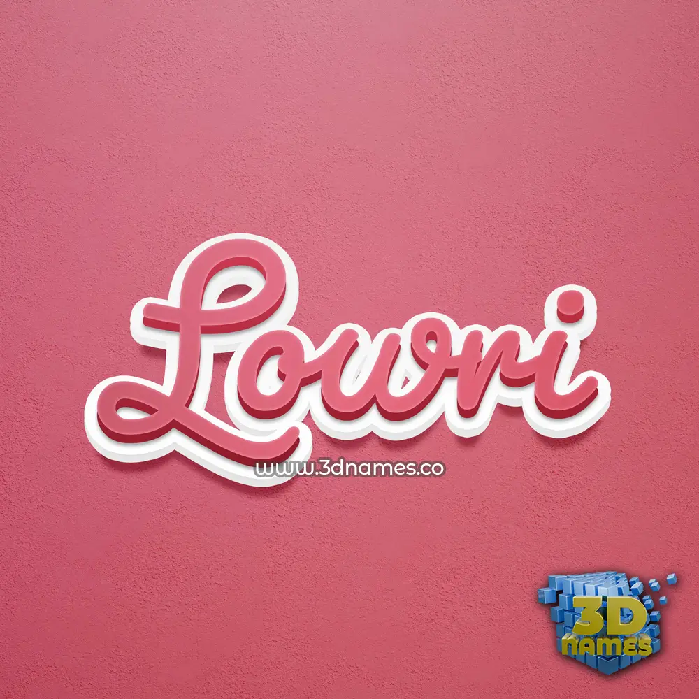 lowri in Red Scribble style - 3D name wallpaper