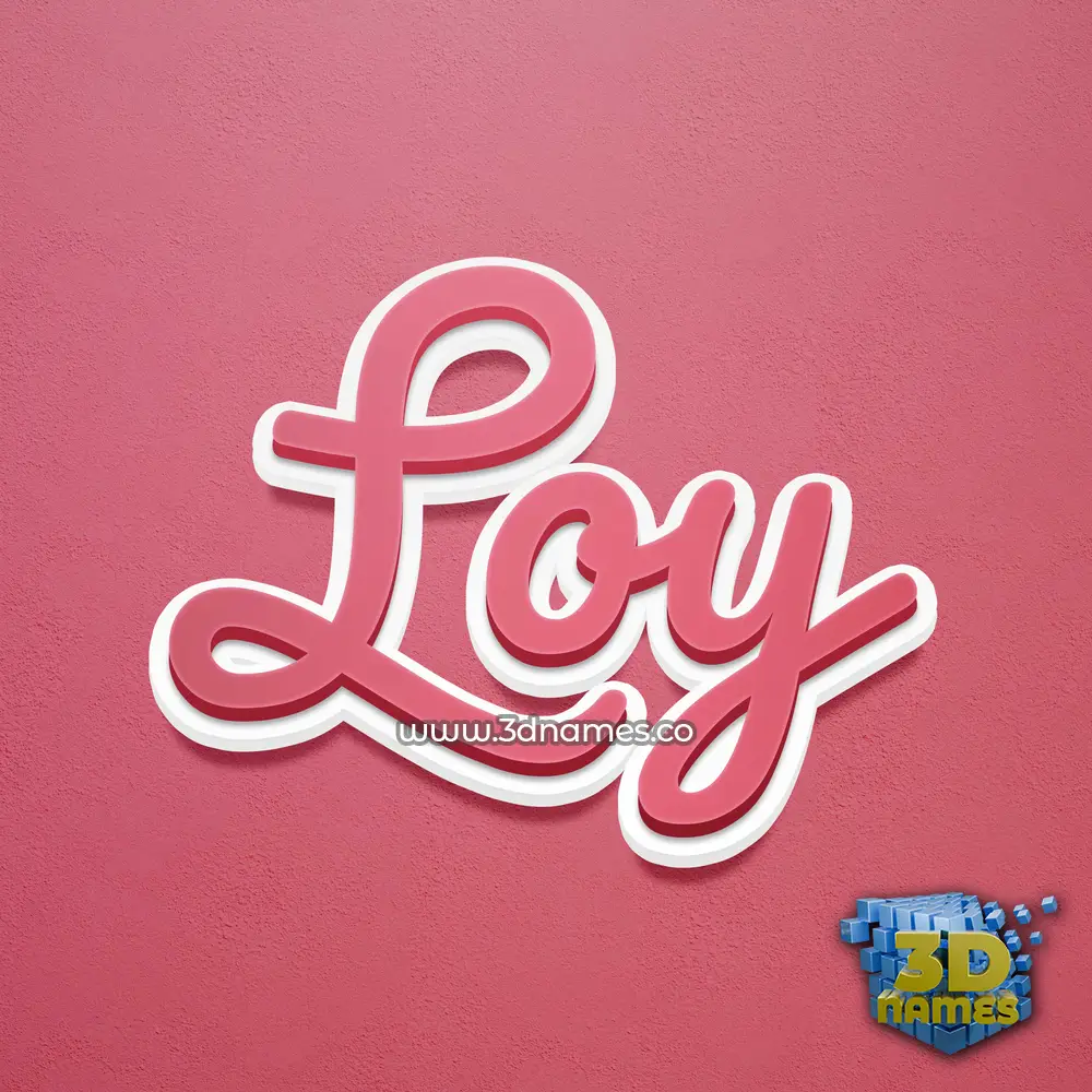 loy in Red Scribble style - 3D name wallpaper