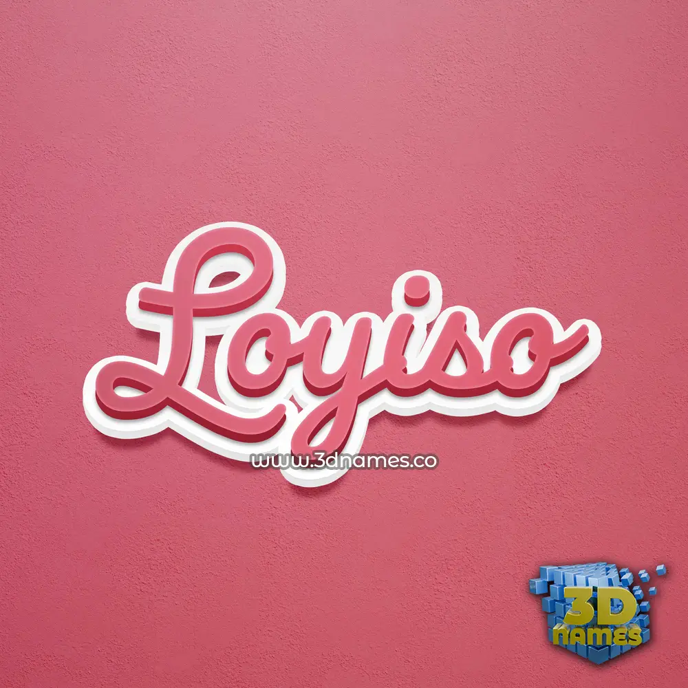 loyiso in Red Scribble style - 3D name wallpaper