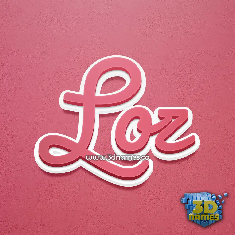 loz in Red Scribble style - 3D name wallpaper