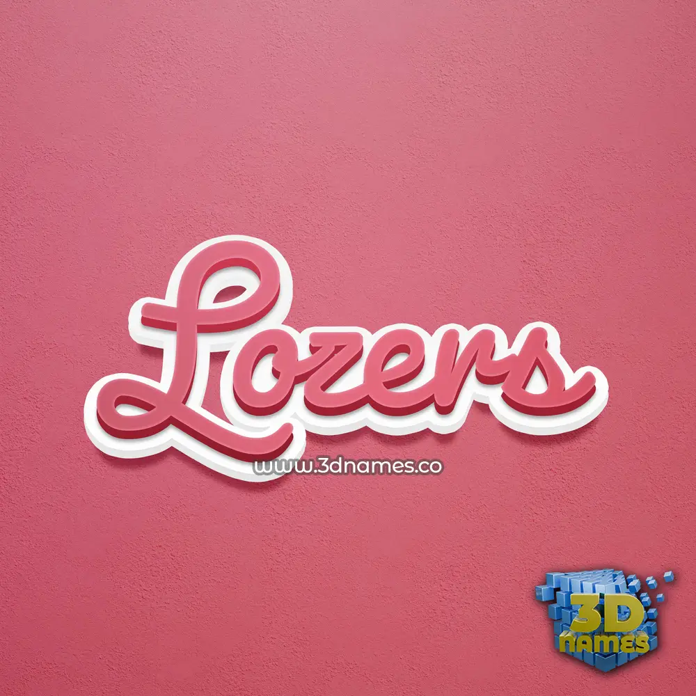 lozers in Red Scribble style - 3D name wallpaper