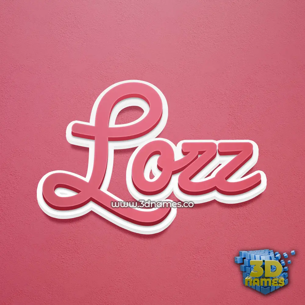 lozz in Red Scribble style - 3D name wallpaper