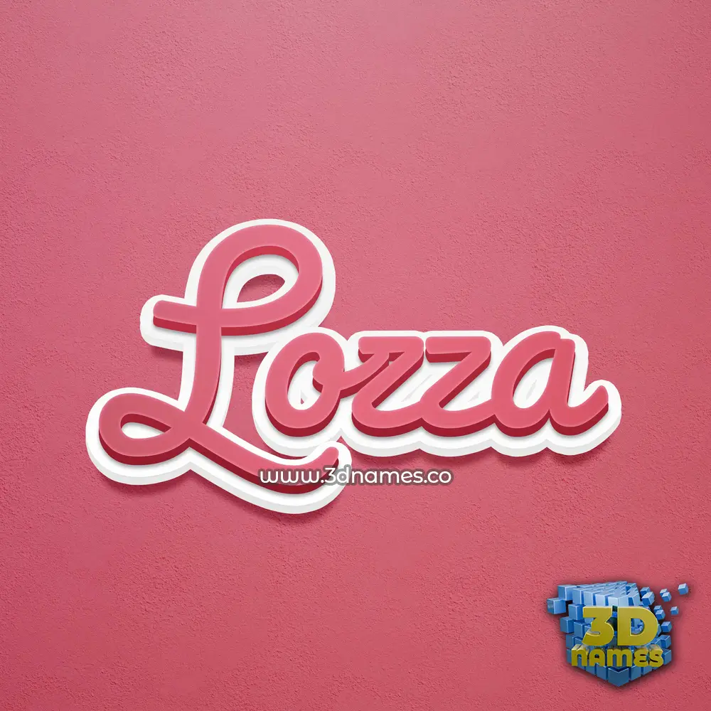 lozza in Red Scribble style - 3D name wallpaper