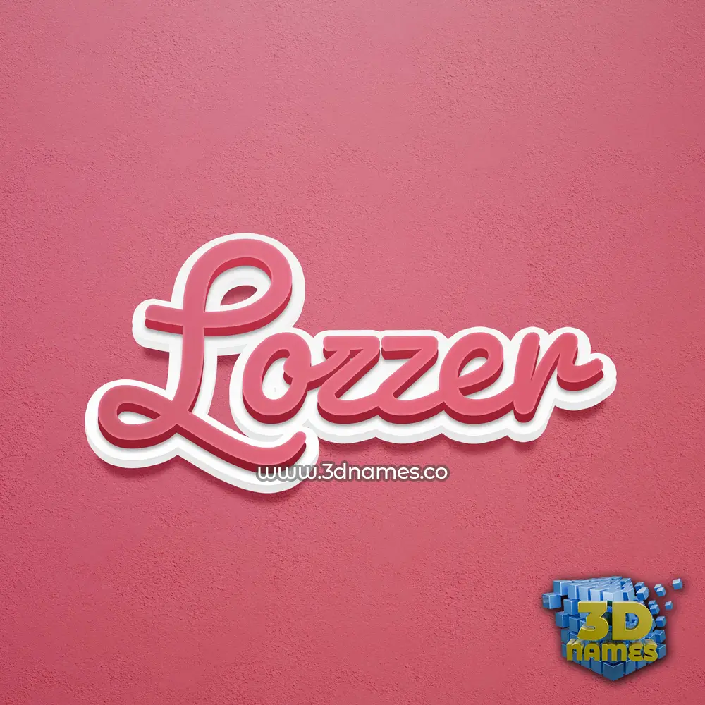 lozzer in Red Scribble style - 3D name wallpaper