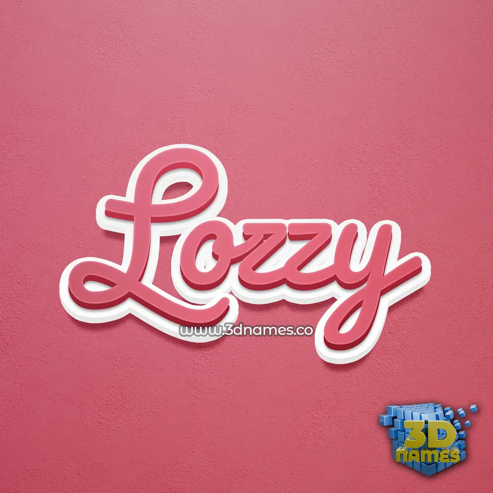 lozzy in Red Scribble style - 3D name wallpaper