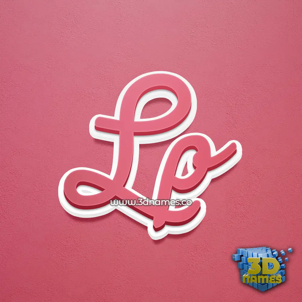 lp in Red Scribble style - 3D name wallpaper
