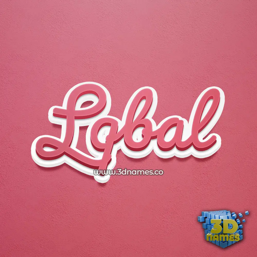 lqbal in Red Scribble style - 3D name wallpaper