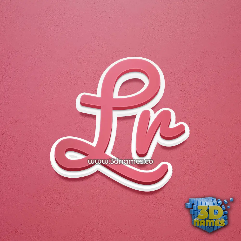 lr in Red Scribble style - 3D name wallpaper