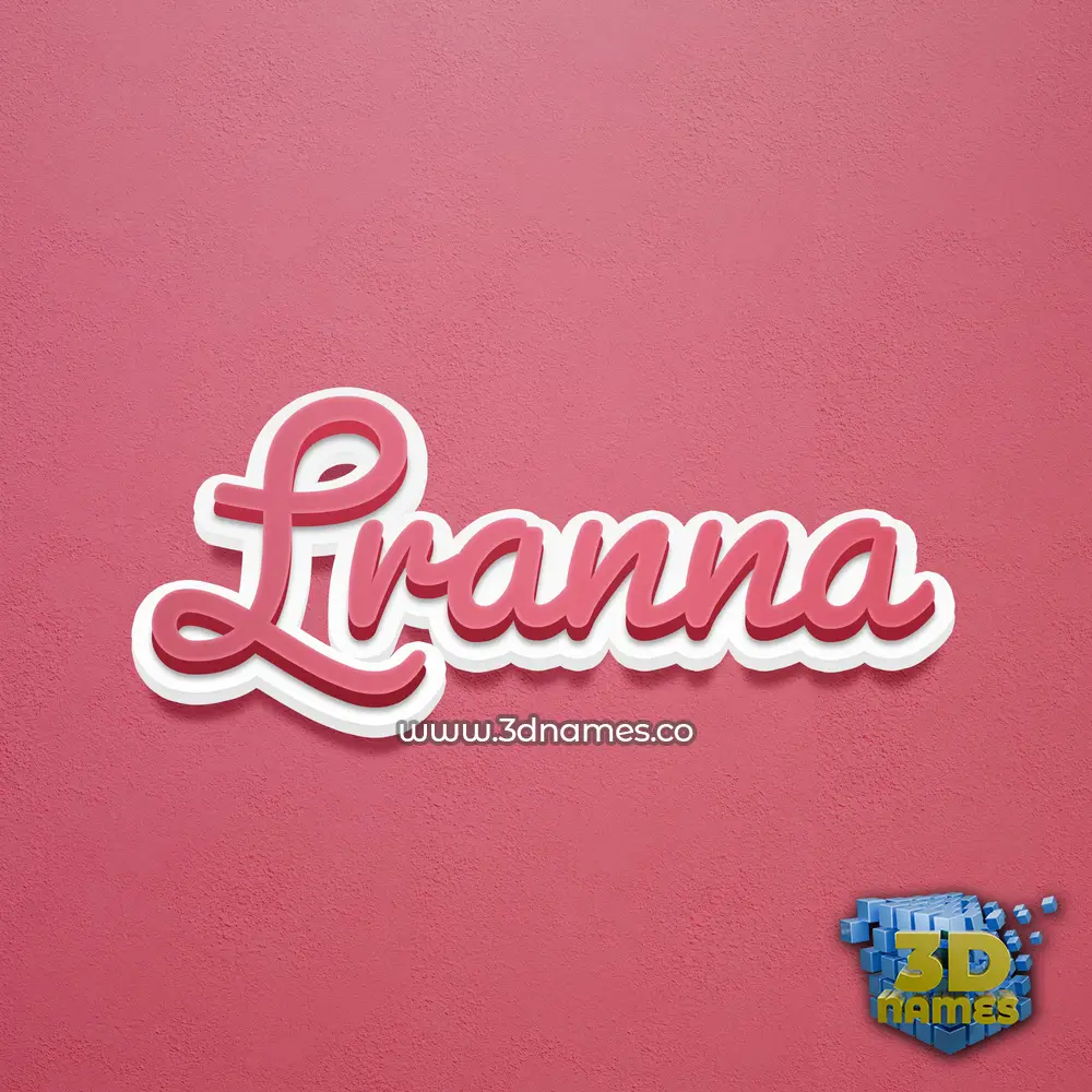 lranna in Red Scribble style - 3D name wallpaper