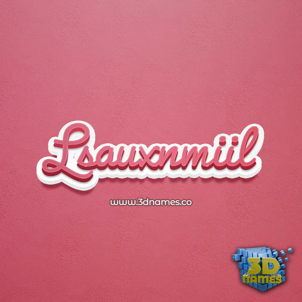 lsauxnmiil in Red Scribble style - 3D name wallpaper