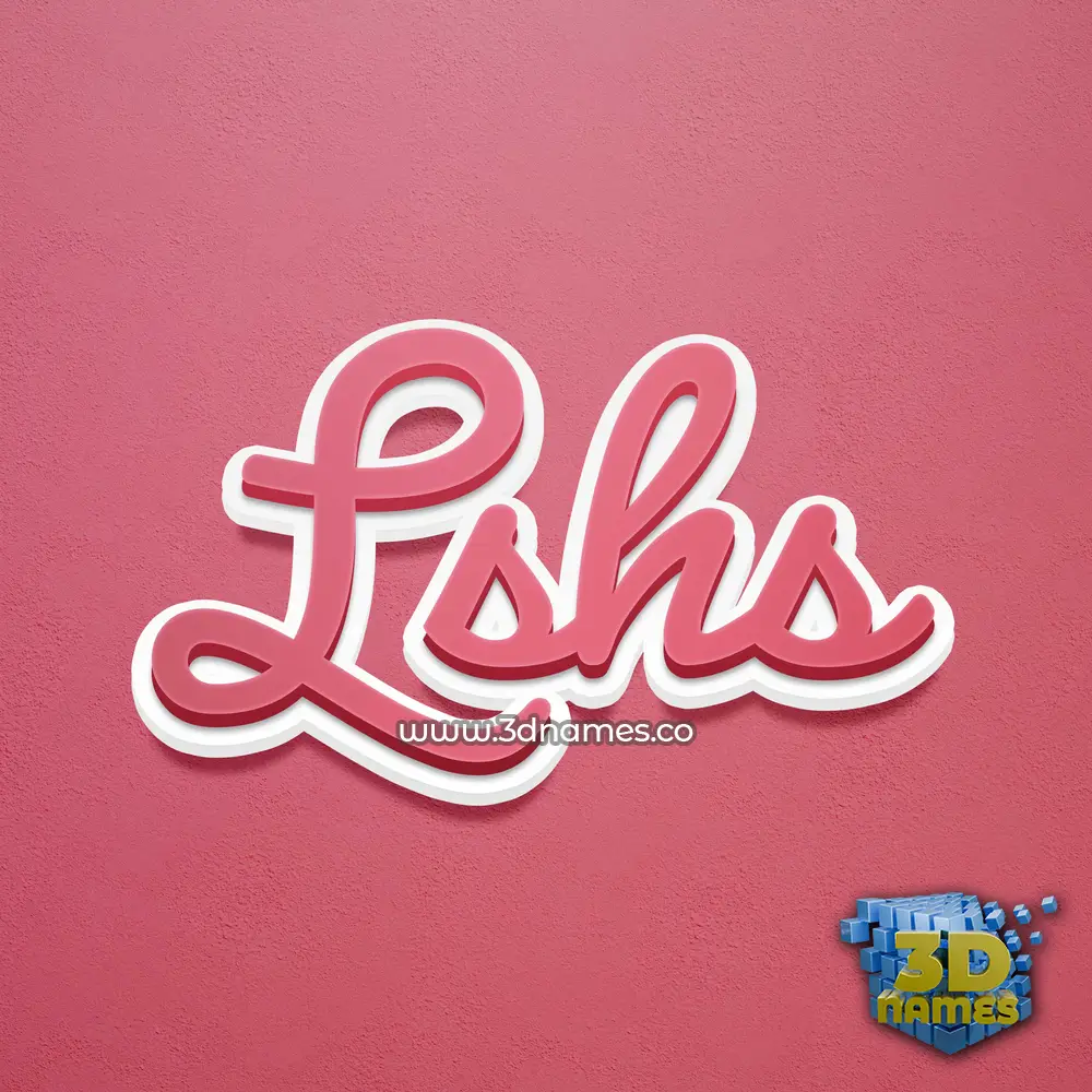 lshs in Red Scribble style - 3D name wallpaper