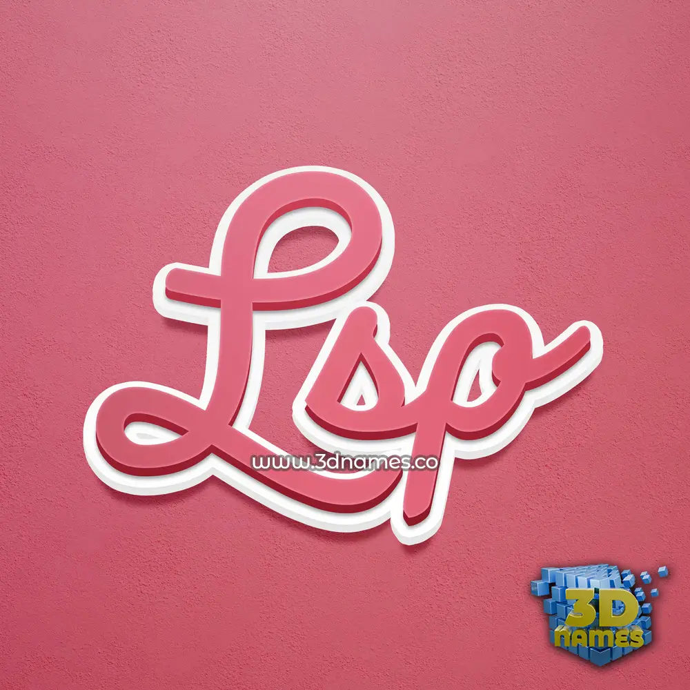 lsp in Red Scribble style - 3D name wallpaper