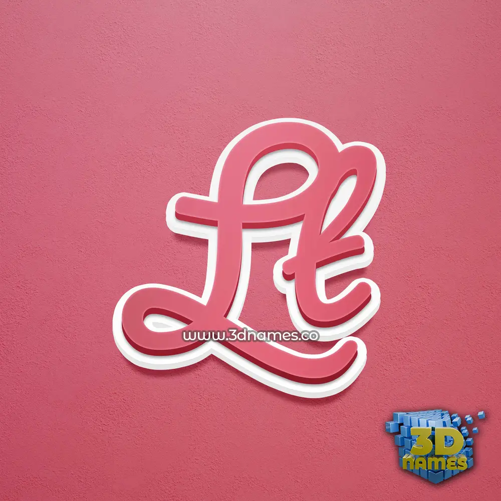 lt in Red Scribble style - 3D name wallpaper