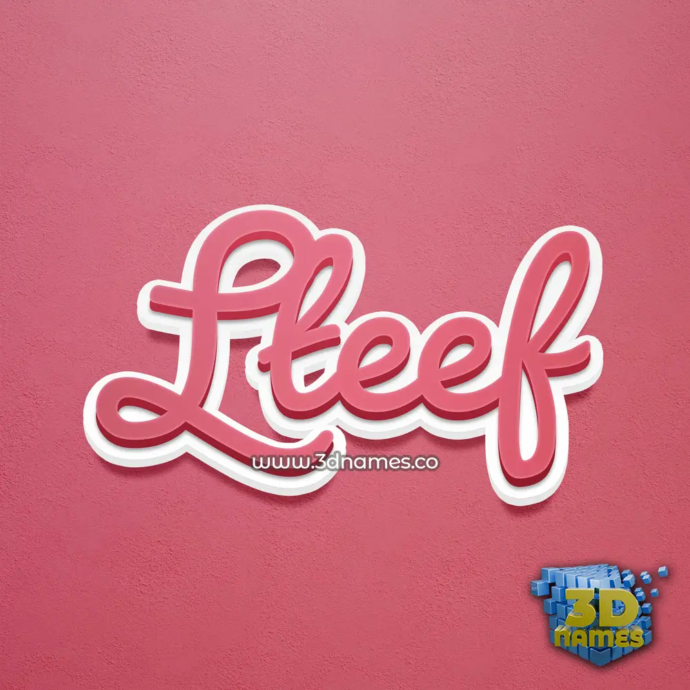 lteef in Red Scribble style - 3D name wallpaper