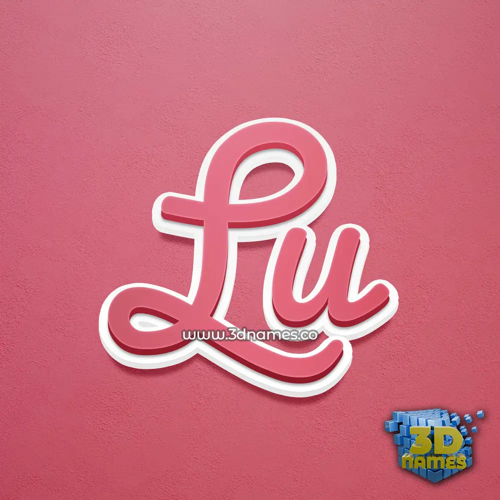 lu in Red Scribble style - 3D name wallpaper