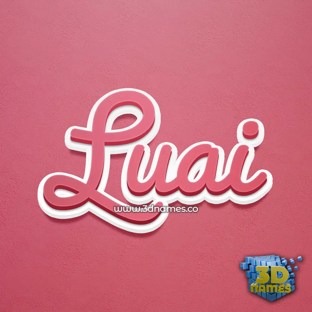 luai in Red Scribble style - 3D name wallpaper