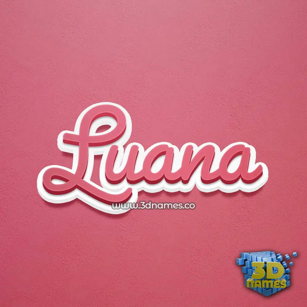 luana in Red Scribble style - 3D name wallpaper