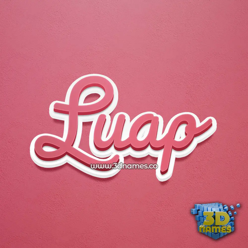 luap in Red Scribble style - 3D name wallpaper
