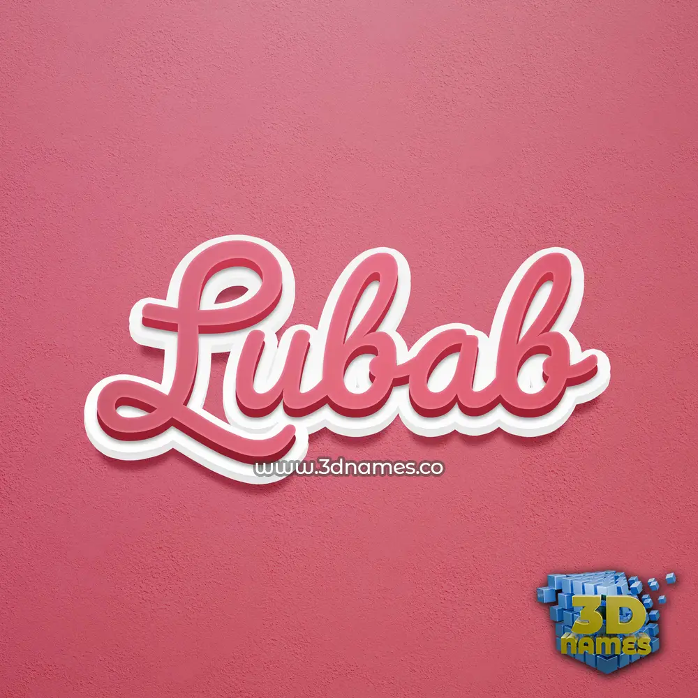 lubab in Red Scribble style - 3D name wallpaper