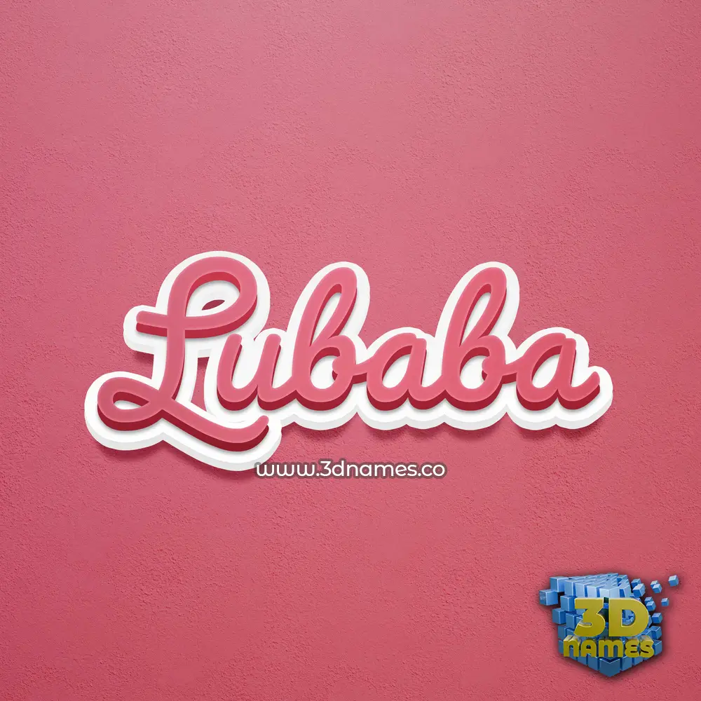 lubaba in Red Scribble style - 3D name wallpaper