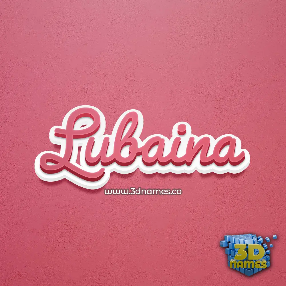 lubaina in Red Scribble style - 3D name wallpaper