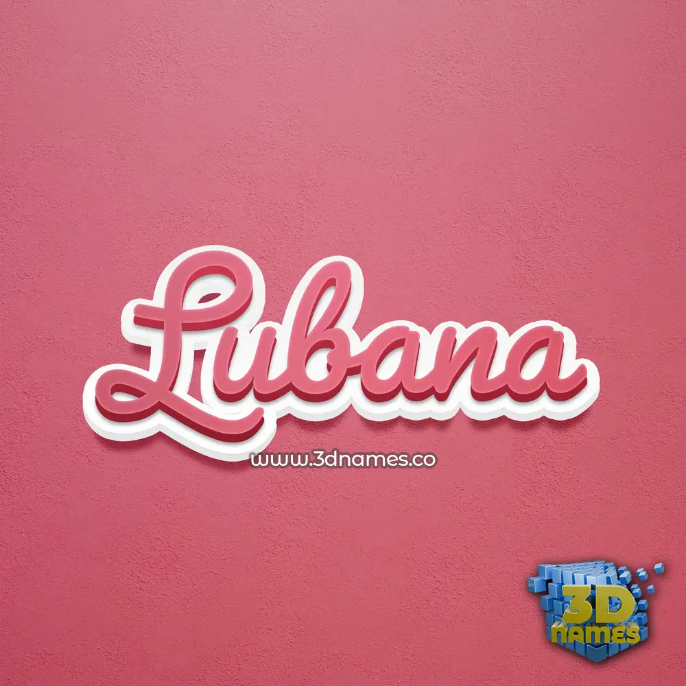 lubana in Red Scribble style - 3D name wallpaper