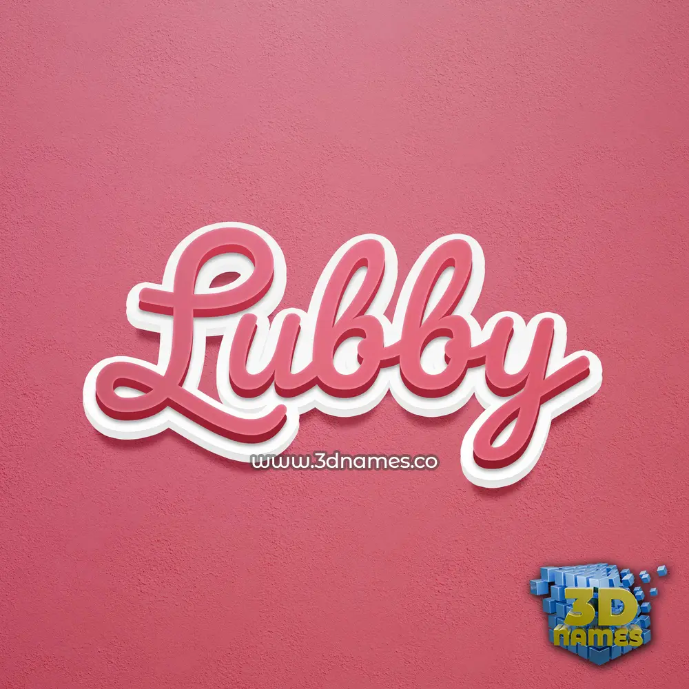 lubby in Red Scribble style - 3D name wallpaper