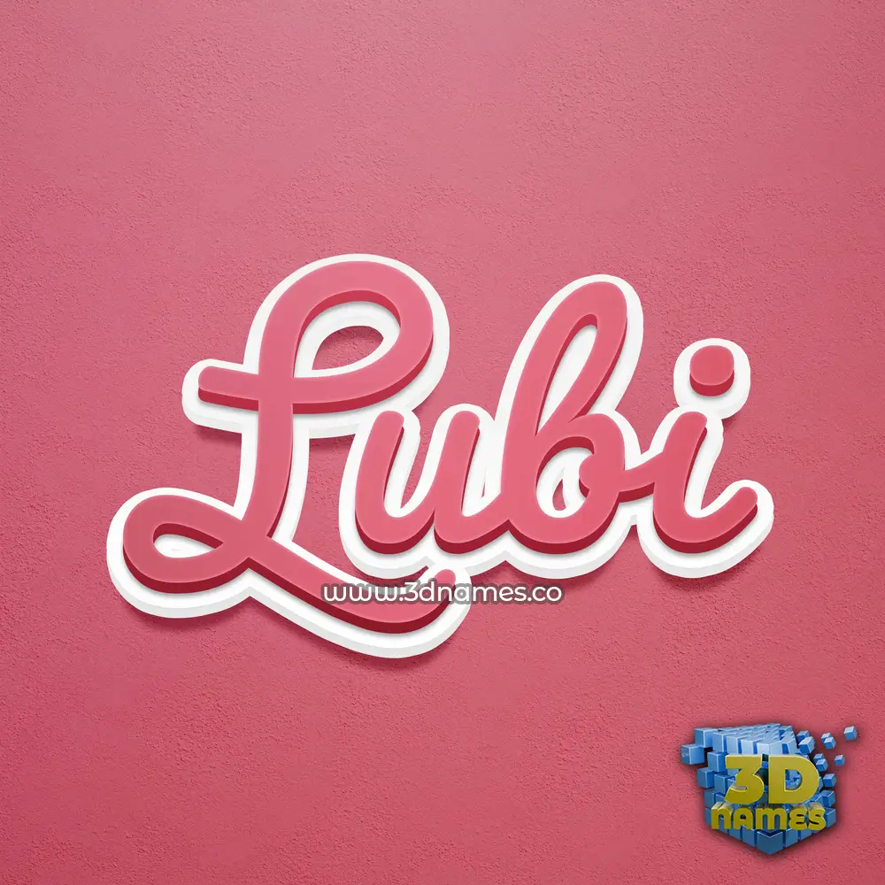 lubi in Red Scribble style - 3D name wallpaper