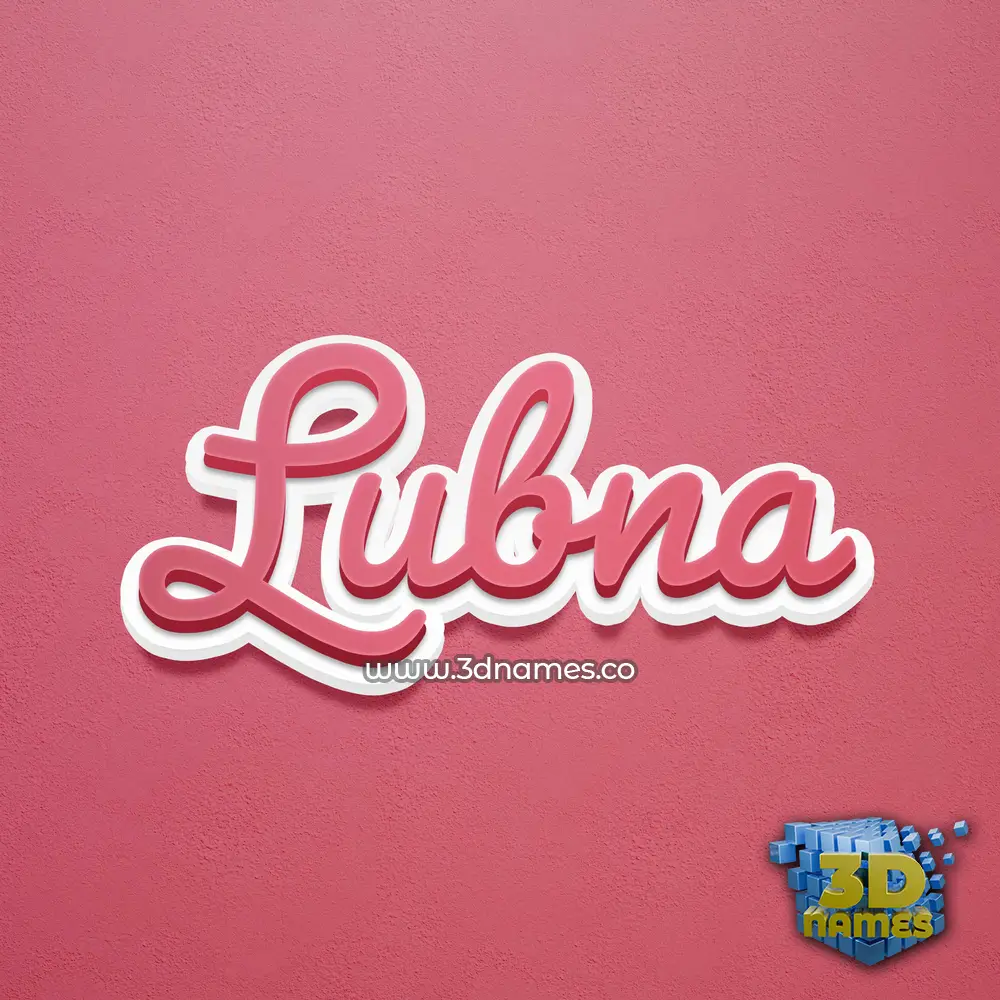 lubna in Red Scribble style - 3D name wallpaper