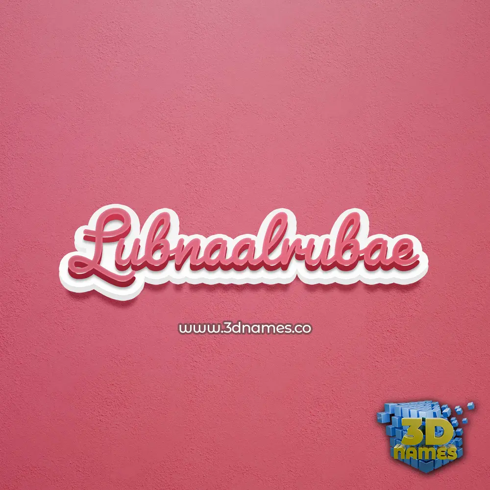 lubnaalrubae in Red Scribble style - 3D name wallpaper