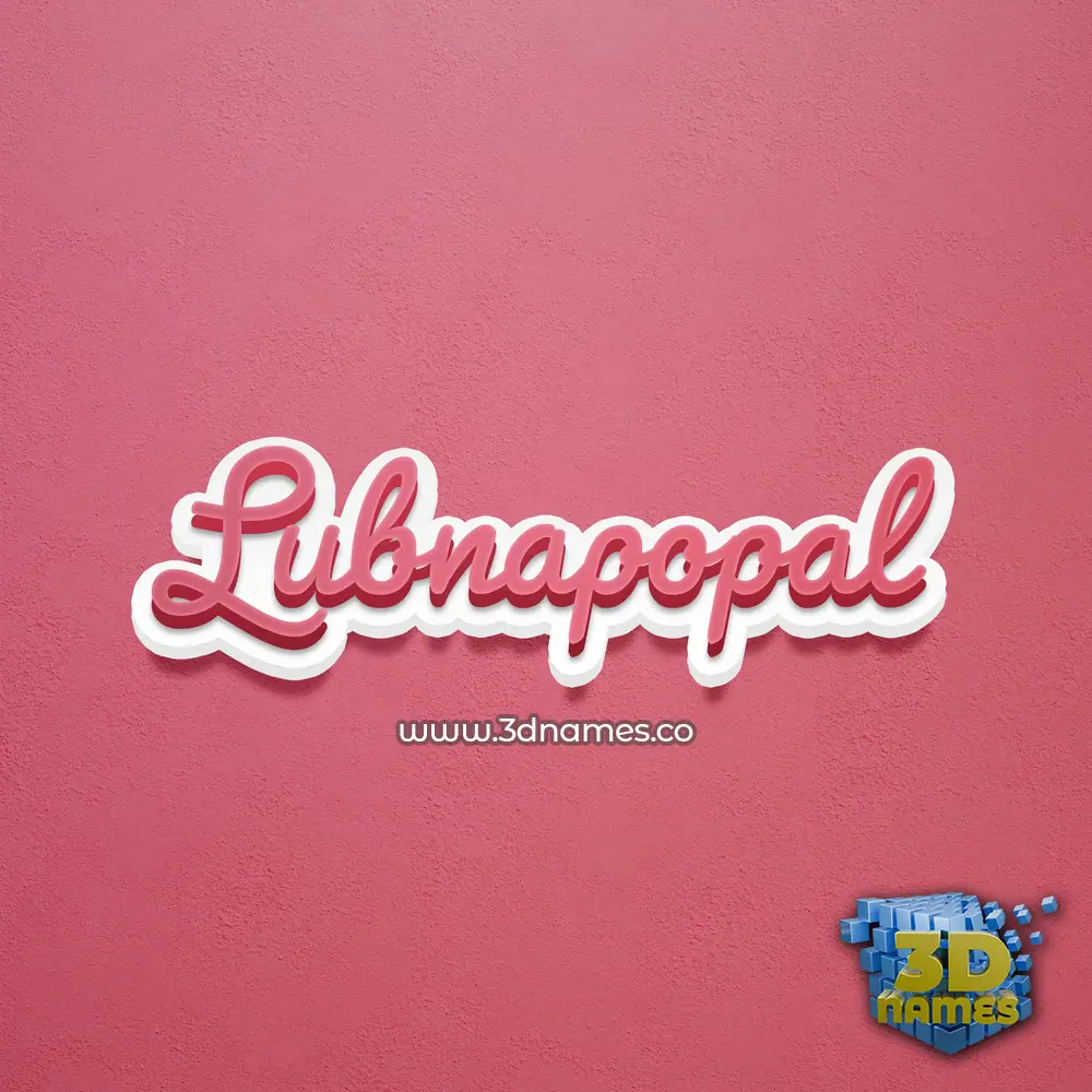 lubnapopal in Red Scribble style - 3D name wallpaper