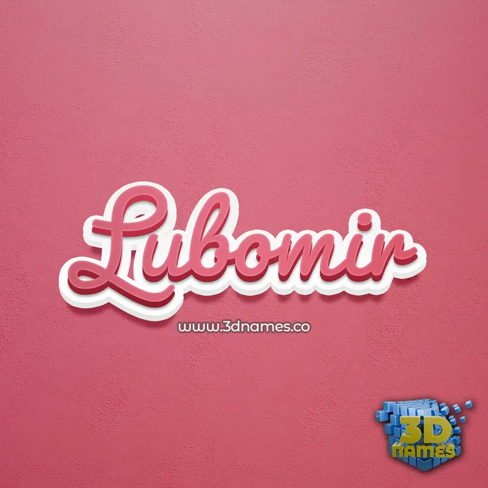 lubomir in Red Scribble style - 3D name wallpaper
