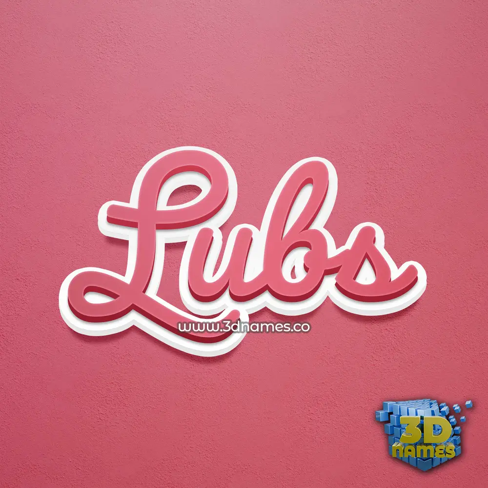 lubs in Red Scribble style - 3D name wallpaper
