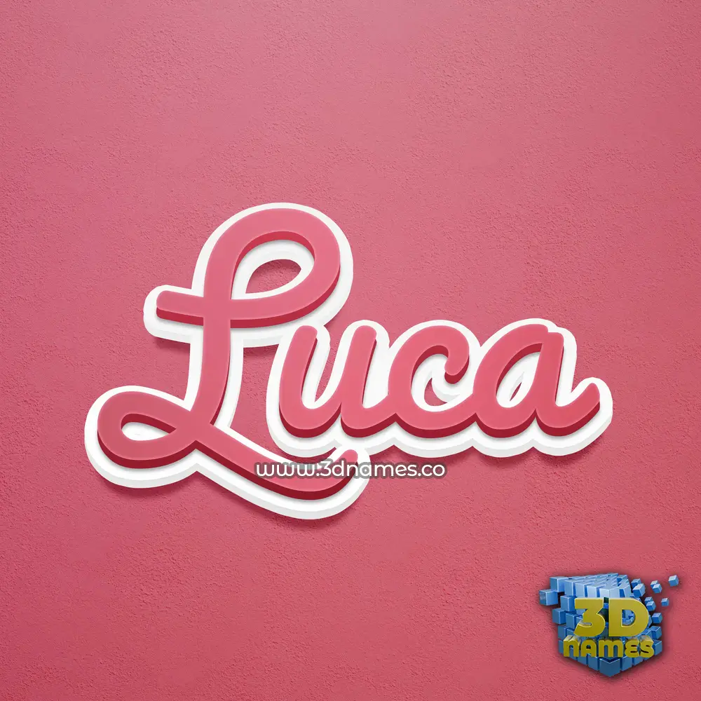 luca in Red Scribble style - 3D name wallpaper