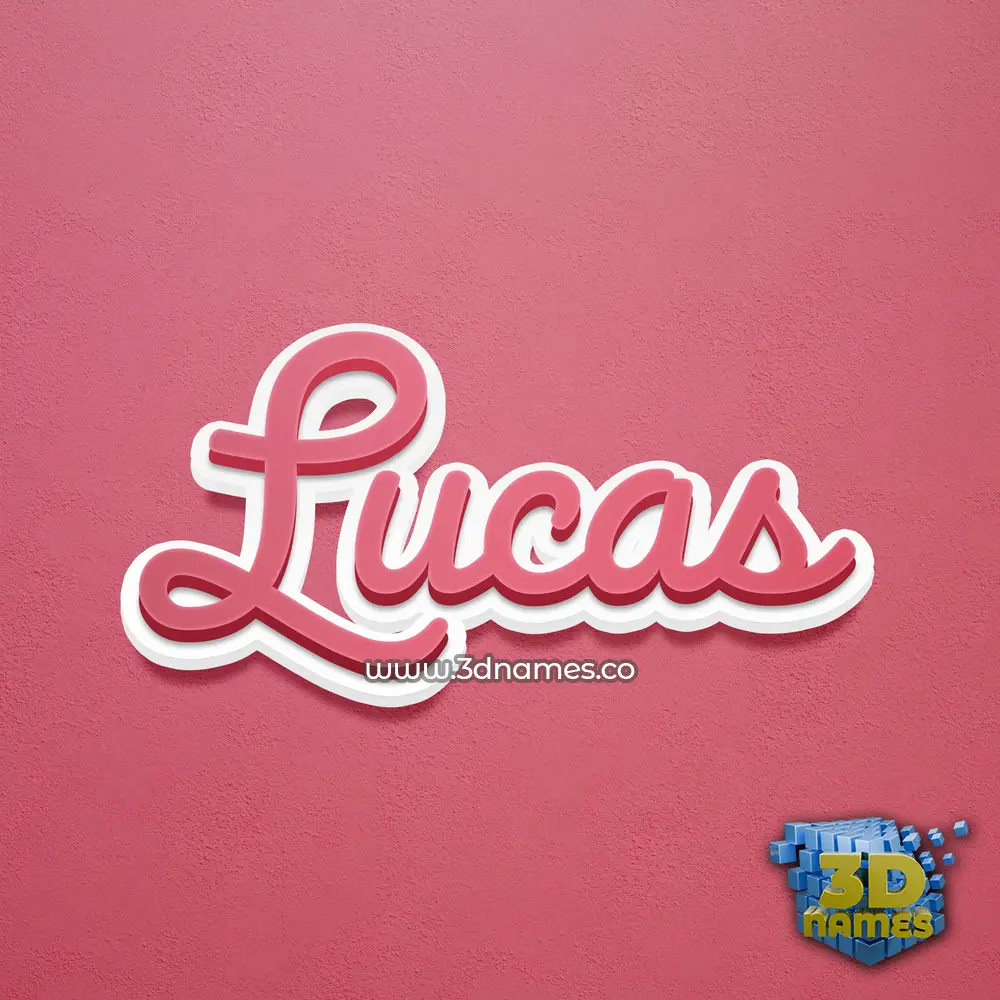 lucas in Red Scribble style - 3D name wallpaper