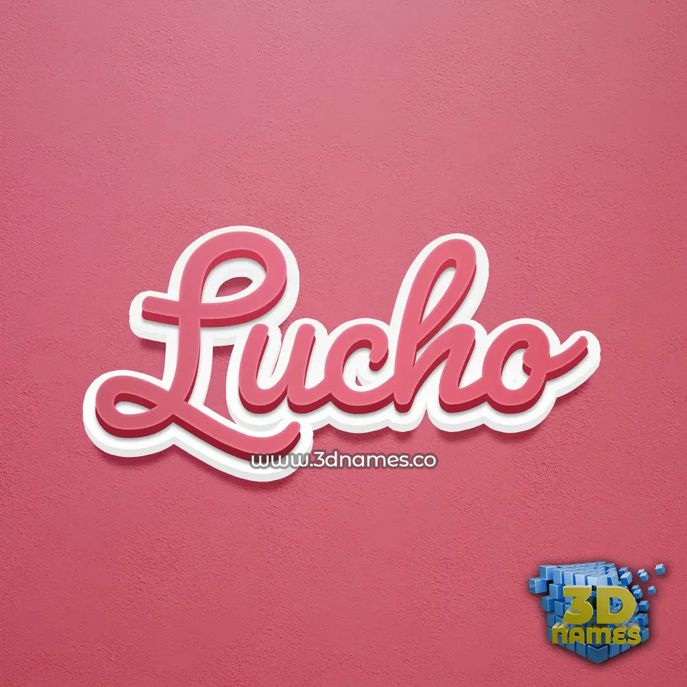 lucho in Red Scribble style - 3D name wallpaper