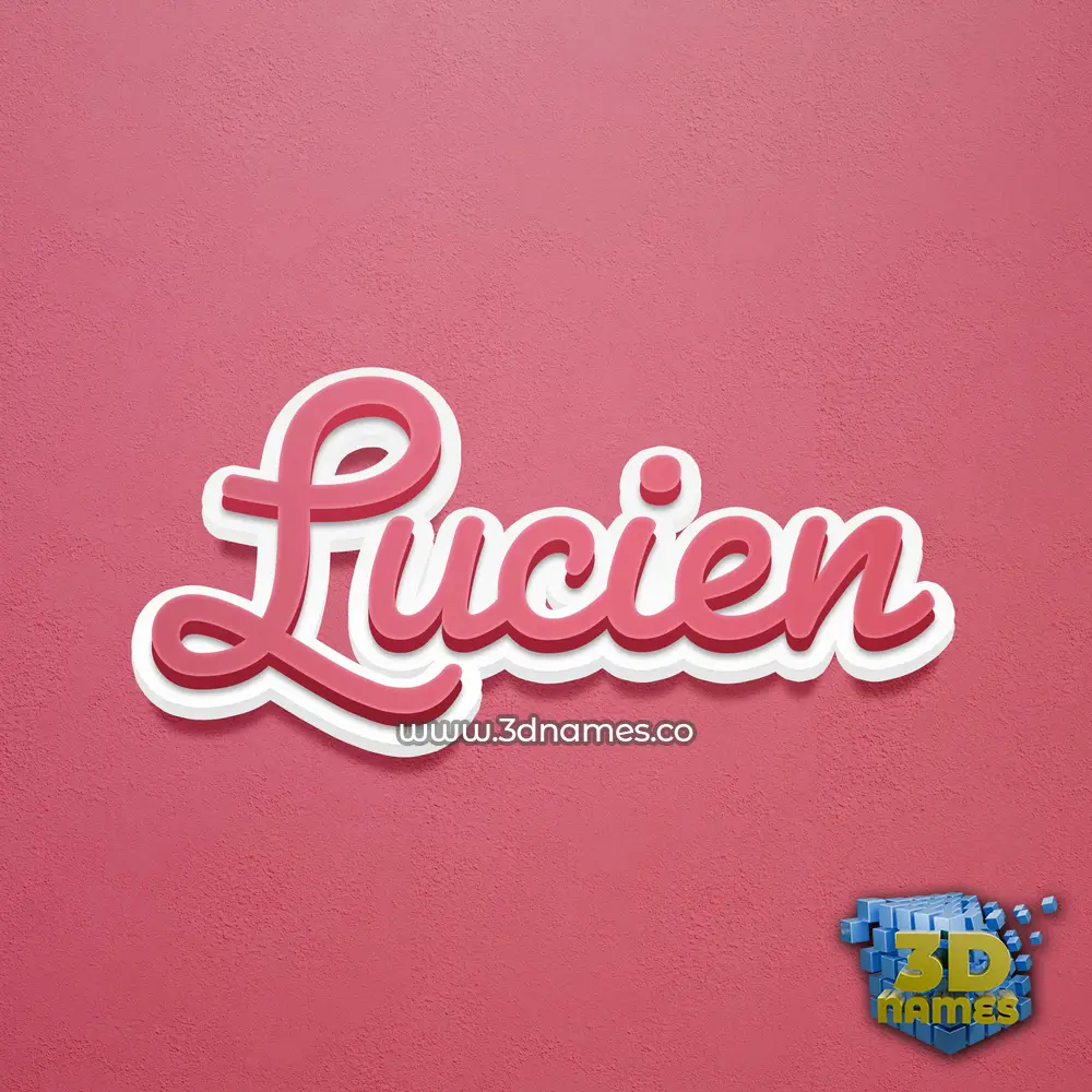 lucien in Red Scribble style - 3D name wallpaper