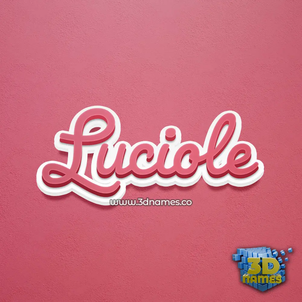 luciole in Red Scribble style - 3D name wallpaper