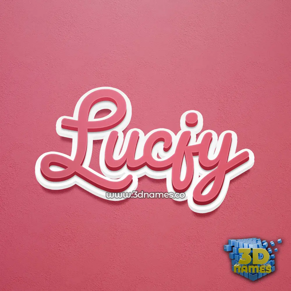 lucjy in Red Scribble style - 3D name wallpaper