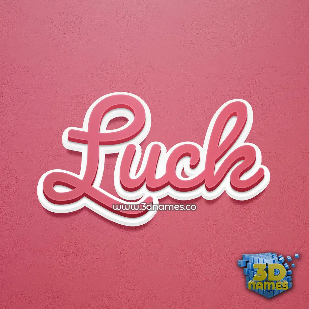 luck in Red Scribble style - 3D name wallpaper