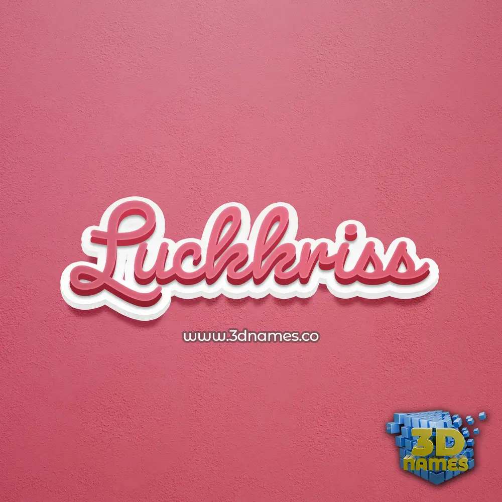 luckkriss in Red Scribble style - 3D name wallpaper