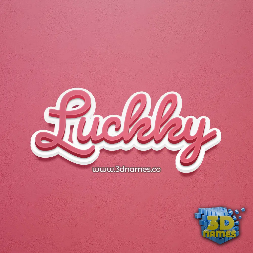 luckky in Red Scribble style - 3D name wallpaper