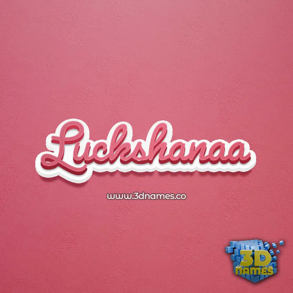 luckshanaa in Red Scribble style - 3D name wallpaper