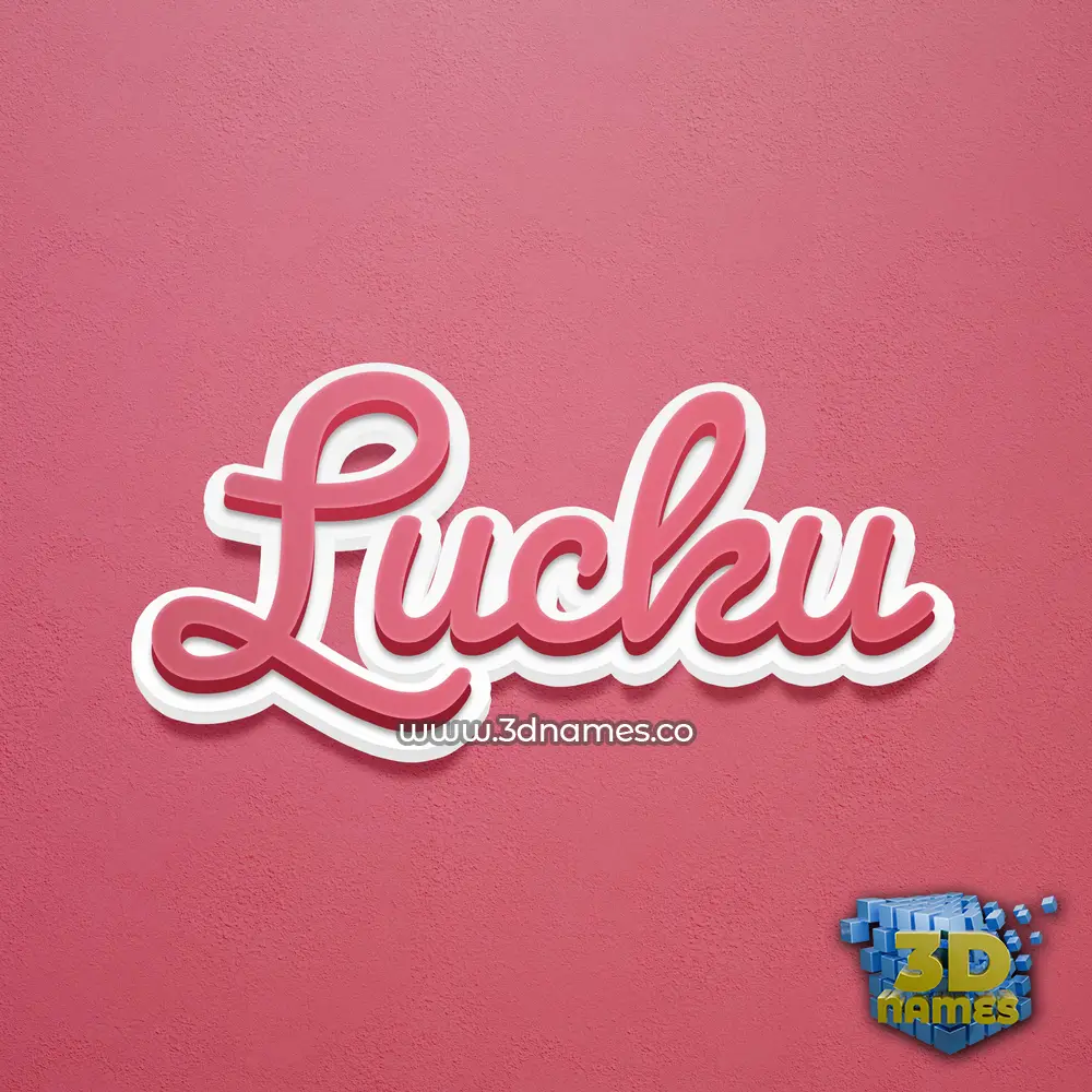 lucku in Red Scribble style - 3D name wallpaper
